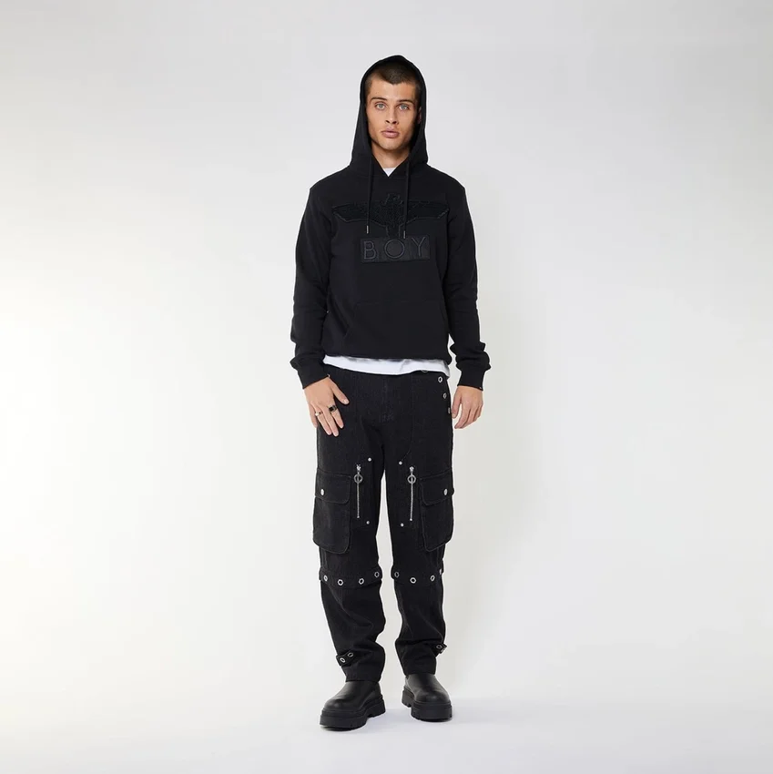 Boy Eagle Aplike Kapüşonlu Sweatshirt