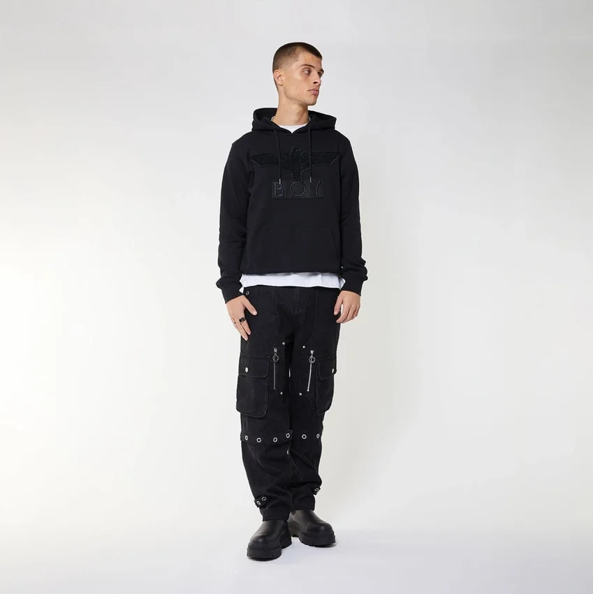 Boy Eagle Aplike Kapüşonlu Sweatshirt