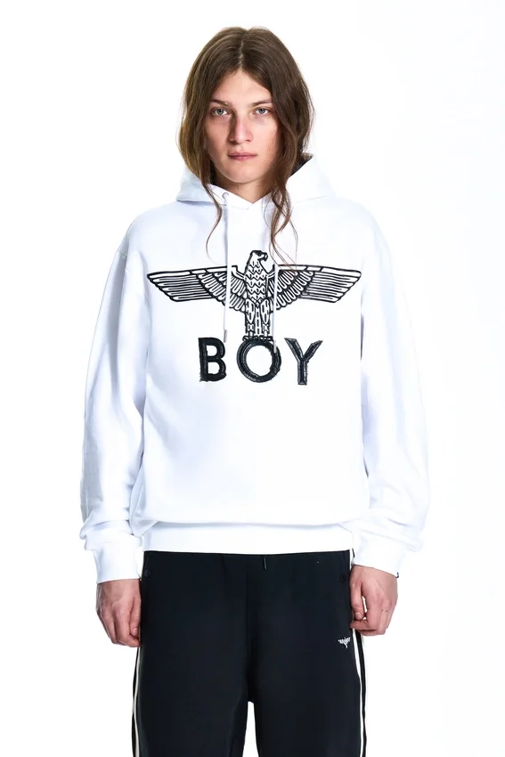 Boy Eagle Scribble Kapüşonlu Sweatshirt