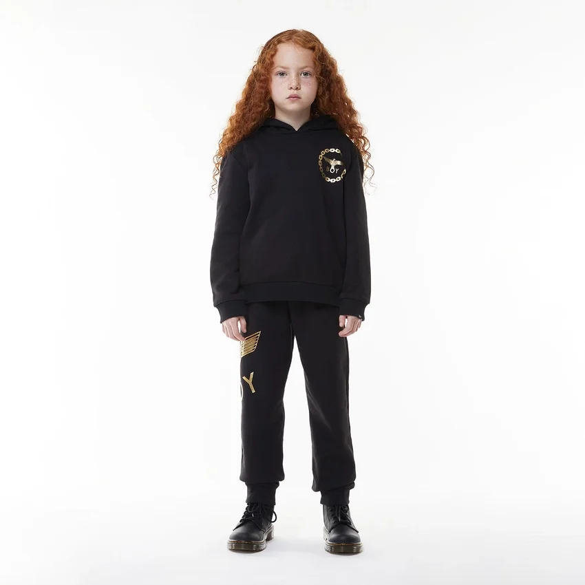 BOY Eagle Sırt Baskılı Çocuk Kapüşonlu Sweatshirt