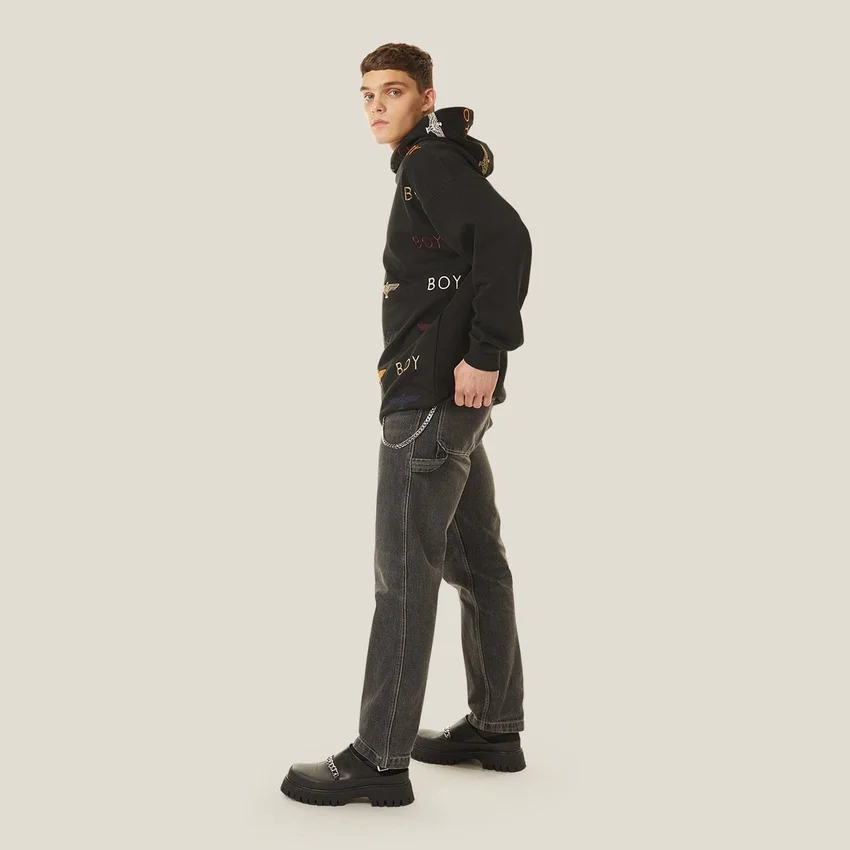 Boy Mania Nakışlı Kapüşonlu Sweatshirt