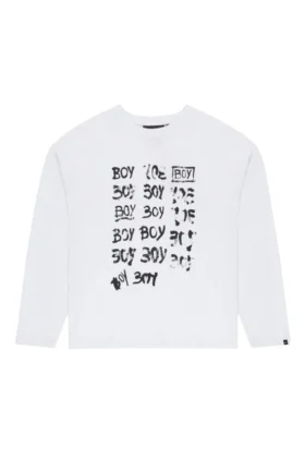 Boy Repeat Uzun Kollu Grafik Üst