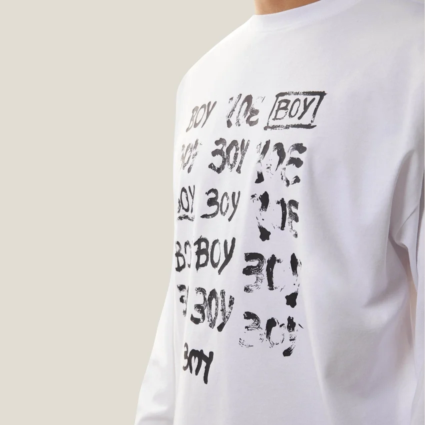 Boy Repeat Uzun Kollu Grafik Üst