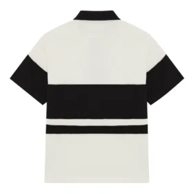 Eskitilmiş Çizgili Kısa Kollu Rugby Şort