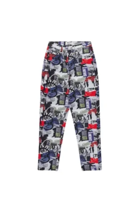 Kings Road Graffiti Denim Kot Pantolon