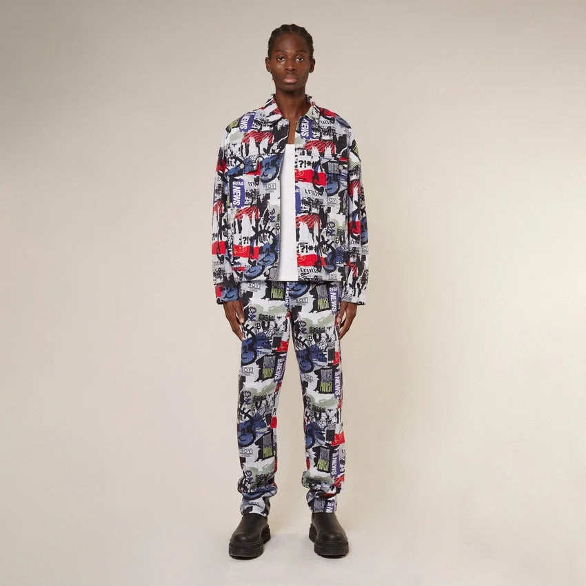 Kings Road Graffiti Denim Kot Pantolon
