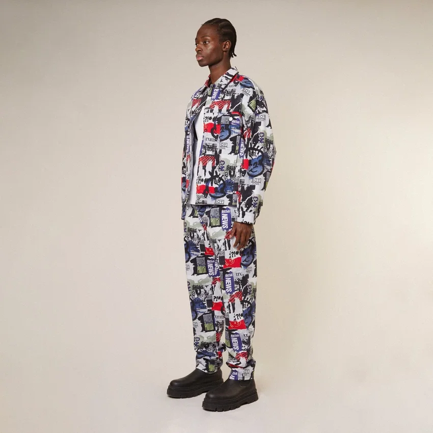 Kings Road Graffiti Denim Kot Pantolon