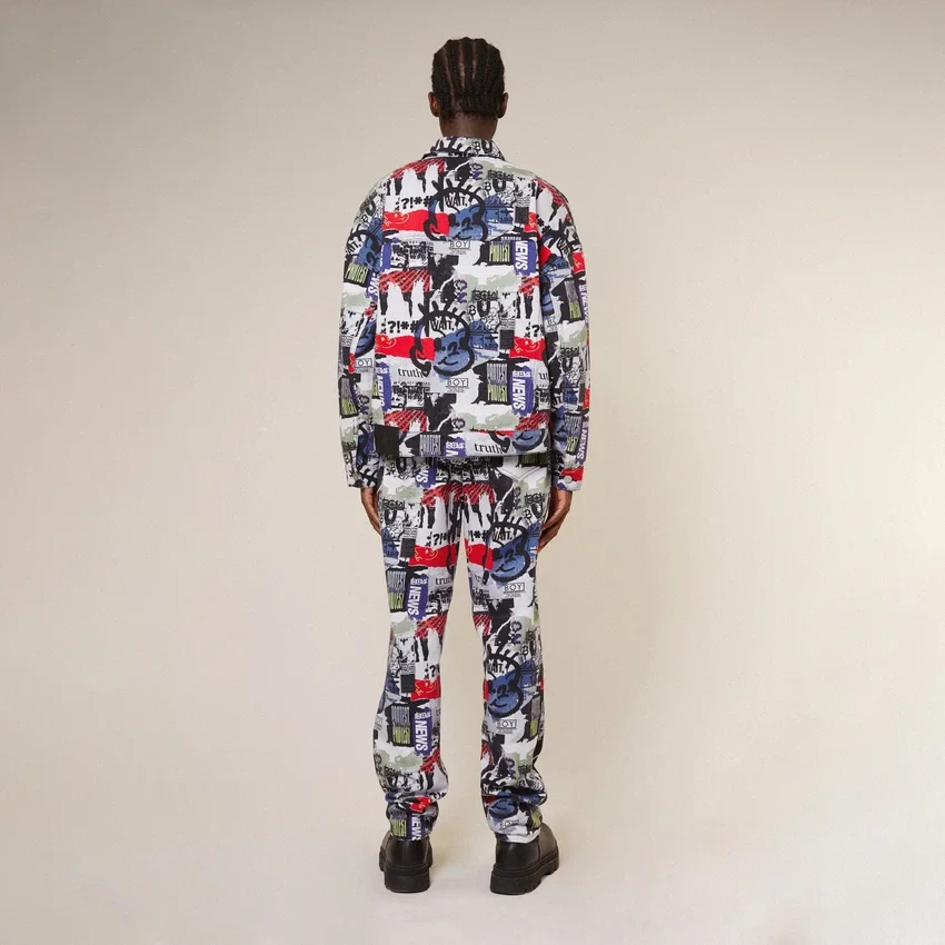 Kings Road Graffiti Denim Kot Pantolon