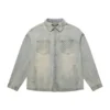Lazerle Eskitilmiş Denim Ceket