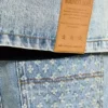 Lazerle Eskitilmiş Denim Ceket