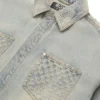 Lazerle Eskitilmiş Denim Ceket