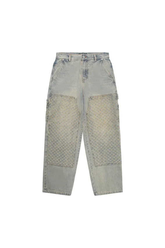 Lazerle Eskitilmiş Denim Pantolonlar