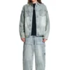 Lazerle Eskitilmiş Denim Ceket
