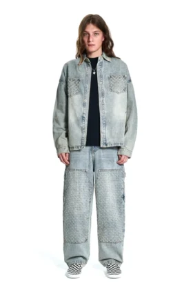 Lazerle Eskitilmiş Denim Pantolonlar