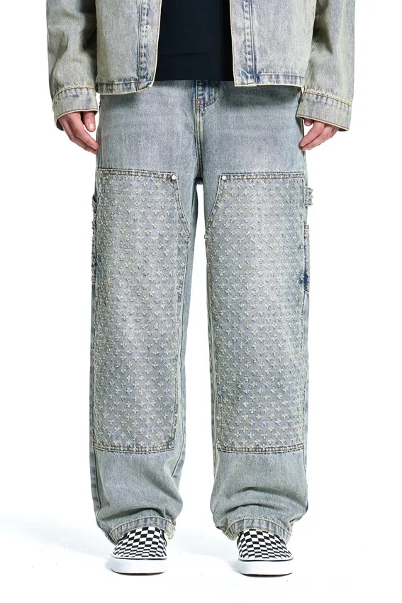 Lazerle Eskitilmiş Denim Pantolonlar