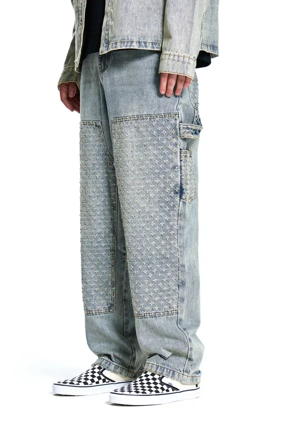 Lazerle Eskitilmiş Denim Pantolonlar
