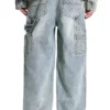 Lazerle Eskitilmiş Denim Pantolonlar