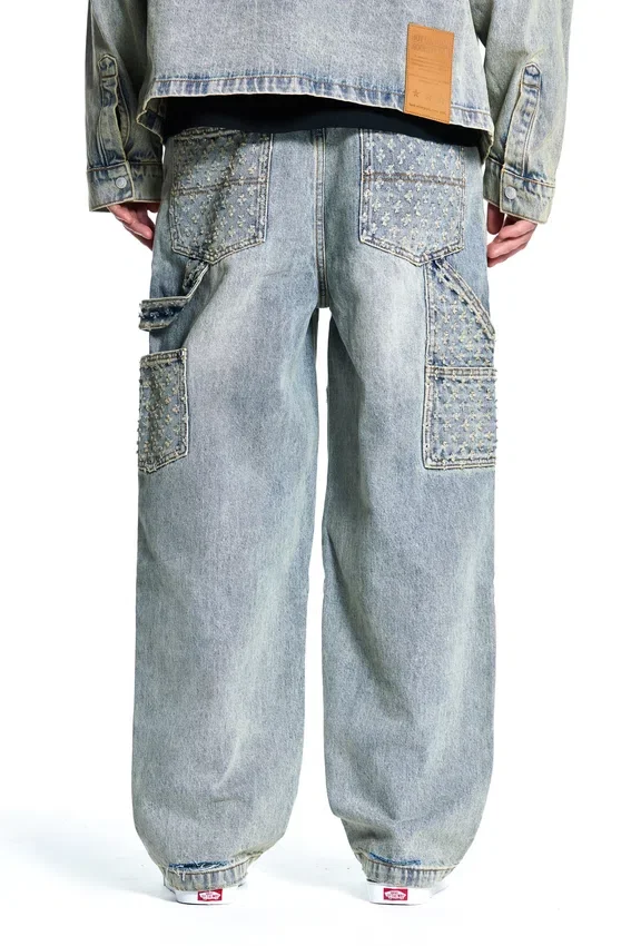 Lazerle Eskitilmiş Denim Pantolonlar