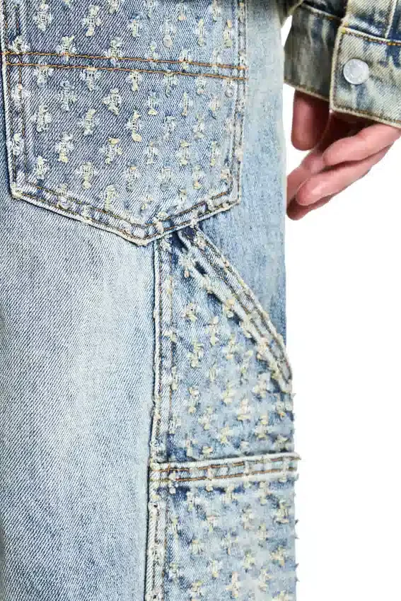 Lazerle Eskitilmiş Denim Pantolonlar