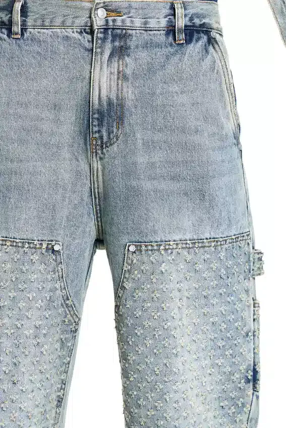 Lazerle Eskitilmiş Denim Pantolonlar