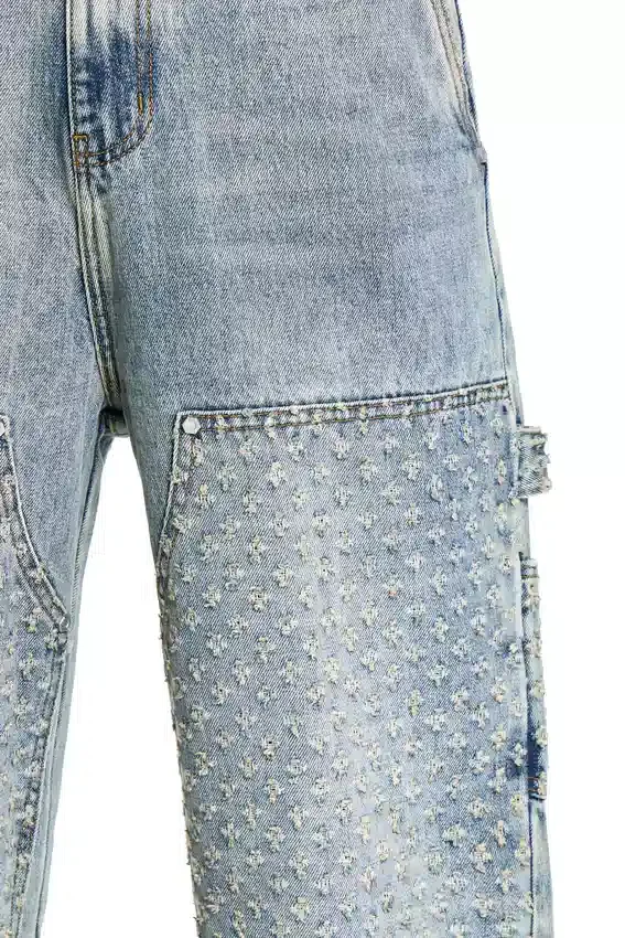 Lazerle Eskitilmiş Denim Pantolonlar