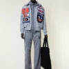 Moto Sticker Bomber Varsity Ceket