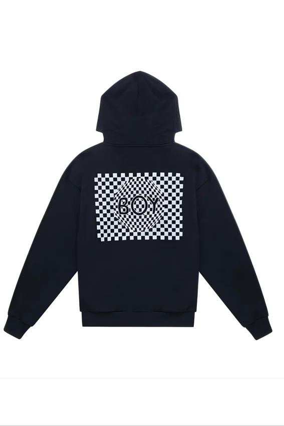 Playboy x BOY Checkerboard Vortex Kapüşonlu Sweatshirt