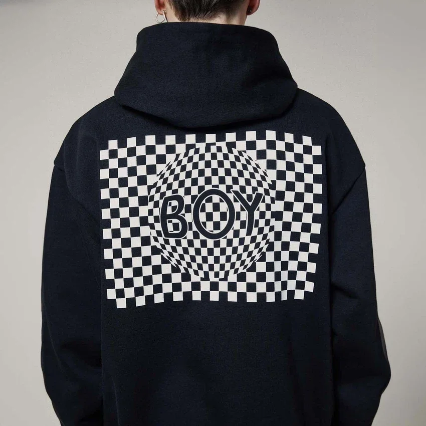 Playboy x BOY Checkerboard Vortex Kapüşonlu Sweatshirt