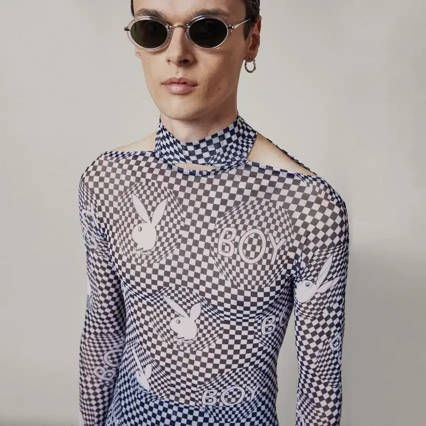 Playboy x BOY Checkerboard Vortex Mesh Üst Giyim