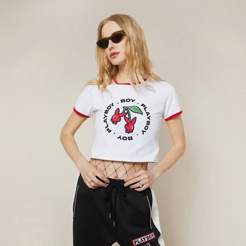 Playboy x BOY Double Cherry Ringer Tişört