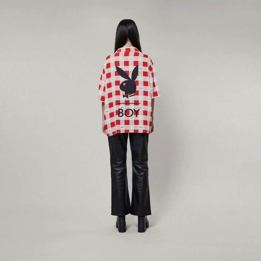 Playboy x BOY Gingham Bunny Resort Gömlek