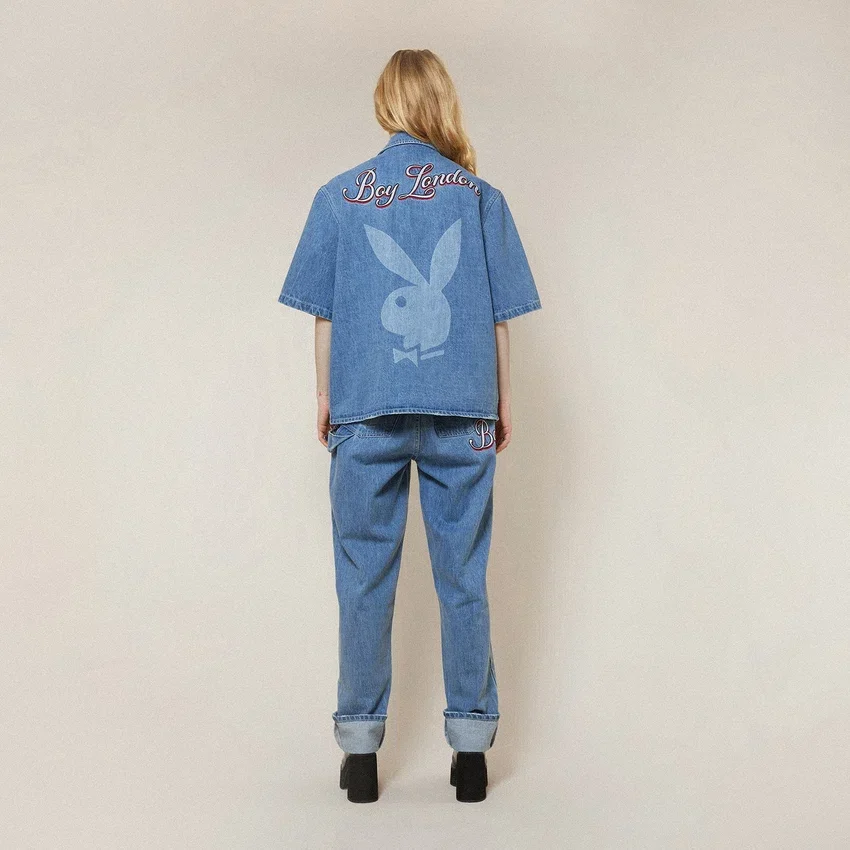 Playboy x BOY Jumbo Bunny Denim Gömlek