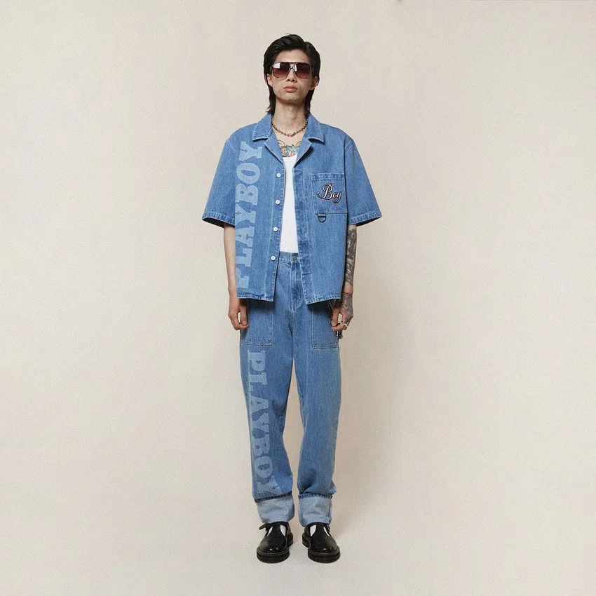 Playboy x BOY Jumbo Bunny Denim Gömlek