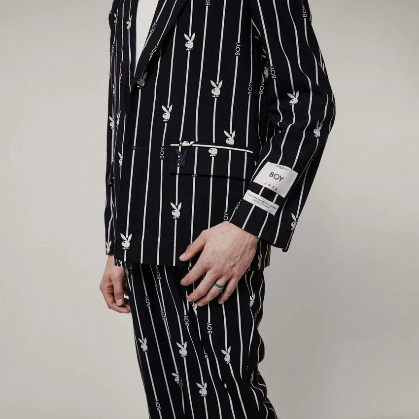 Playboy x BOY İnce Çizgili Blazer
